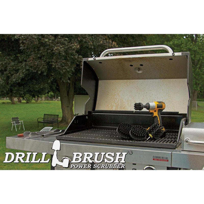 Drillbrush BBQ Grill Cleaning Kit - Safe Nylon Grill Brush | Drill Brush Set - Ultra Stiff Power Scrubber Attachments for Loose Paint, De-Scaling Rust and Graffiti Removal on Stone, Brick and Masonry - Image 3